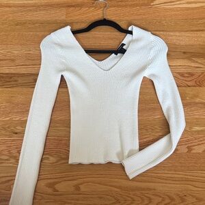 Forever 21 Cream Ribbed Knit Top - Worn Once